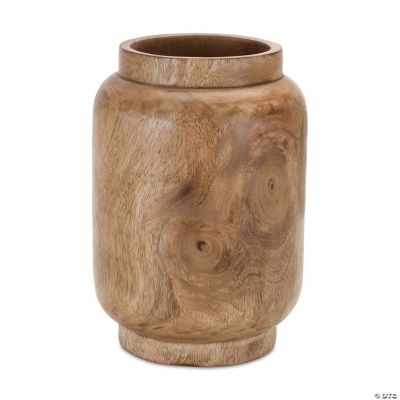 Natural Wood Vase 8"H