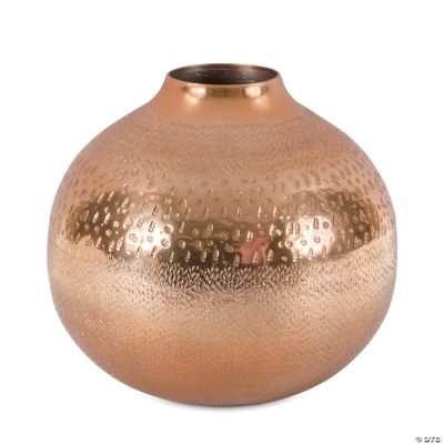 Copper Metal Vase (Set Of 2) 8"D X 7.5"H Aluminum Oriental Trading