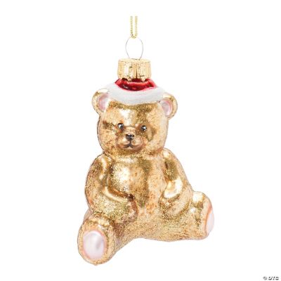 Teddy Bear Ornament (Set Of 12) 3.75"H Glass Oriental Trading