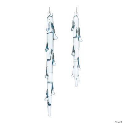 Icicle Ornament (Set Of 12) 5"H, 7"H Glass Oriental Trading