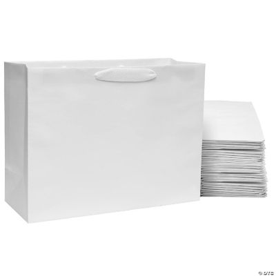 Prime Line Packaging White Gift Bags 16x6x12 Inch 25 Pack Oriental
