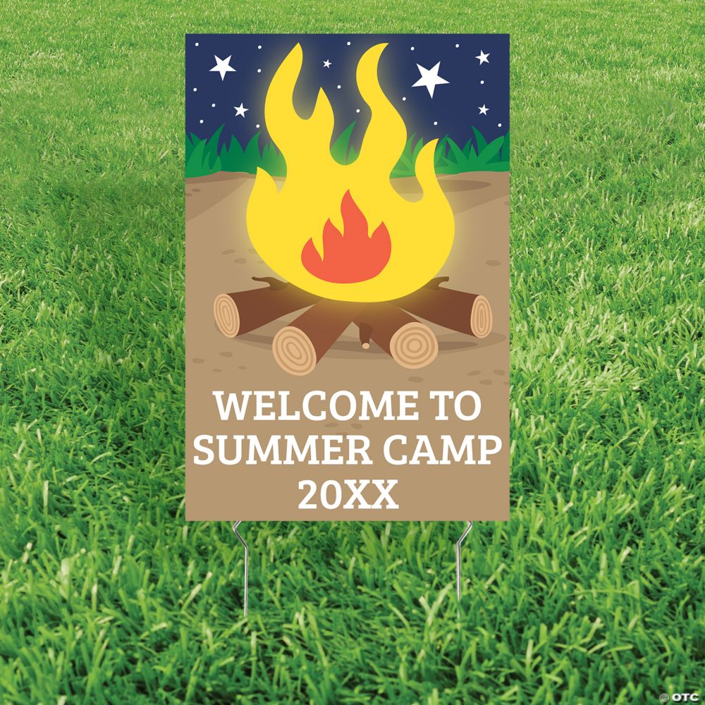 16" x 24" Personalized Campfire Corrugated Plastic Yard Sign