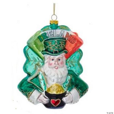 Irish Santa Claus Glass Christmas Tree Ornament Ireland Oriental Trading