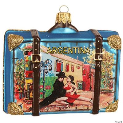 Argentina South America Travel Suitcase Polish Glass Christmas Ornament Dancers