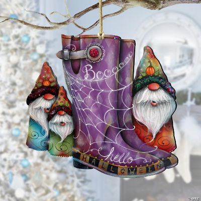 Designocracy Hello Christmas Boots Wooden Ornament by J. Mills