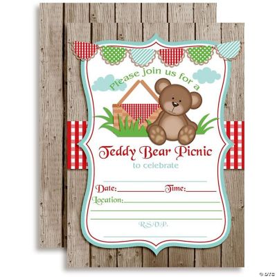 AmandaCreation Teddy Bear Picnic Invites 40pc. | Oriental Trading