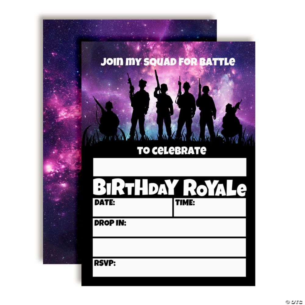 Galaxy Fort Battle Invitations 40pc by AmandaCreation