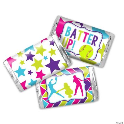 AmandaCreation Softball Birthday Mini Candybar Wrappers 45pcs ...