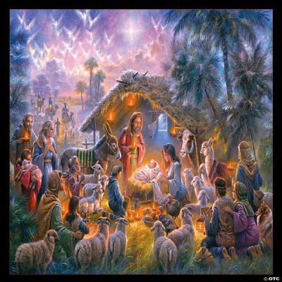 Nativity Scene Panel 36x44 Christmas by Elizabeth's Studio Cotton Fabric