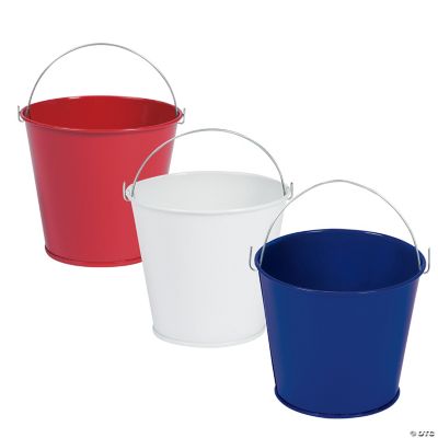 Rubbermaid Commercial 5-l-Eimer-Set – 4 Farbcodierte PP-Eimer (rot, Gelb, Blau, Grün), Mit Metallhenkel, Für Reinigungswagen