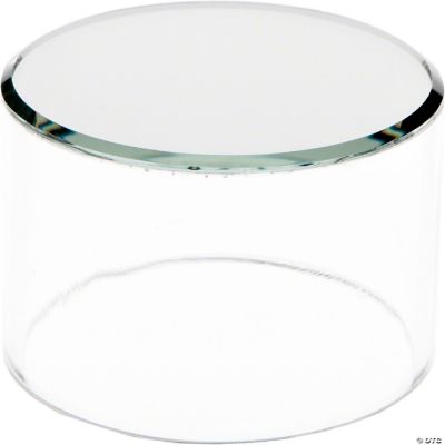 Plymor Clear Acrylic Cylinder Display Riser with Mirror Top, 2