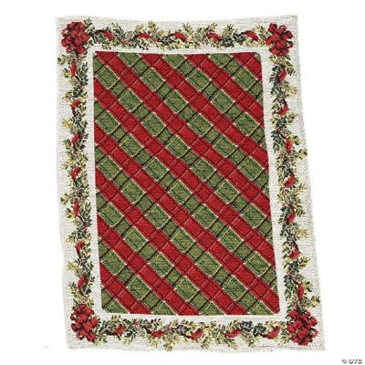 Green Wreath with Holiday Red Bow Posh Die-Cut Placemat main image 0