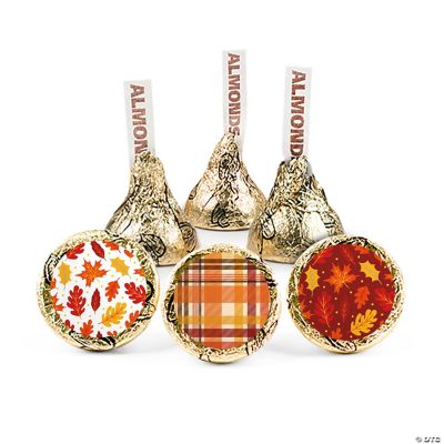 100 Pcs Fall Candy Chocolate Hershey's Kisses with Almonds (1lb