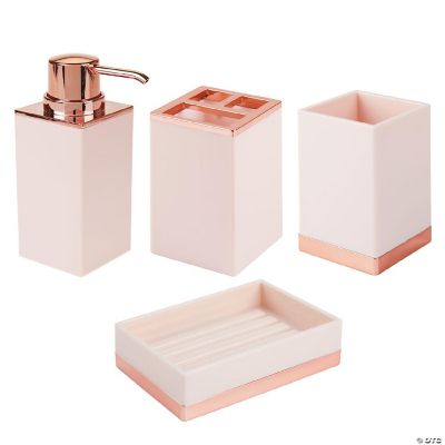 mDesign Plastic Bathroom Vanity Countertop Accessory Organizers - Pink ...