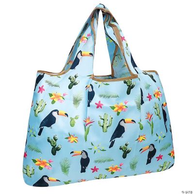 Wrapables Large Foldable Tote Nylon Reusable Grocery Bags, Toucan ...