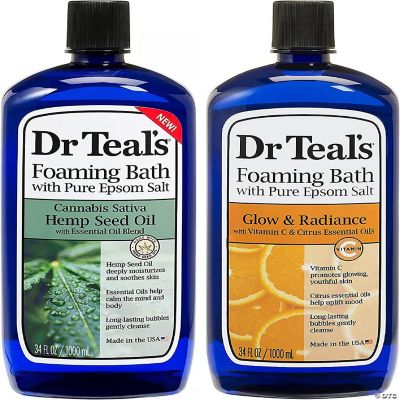 Dr Teal's Foaming Bath Combo Pack (68 fl oz Total), Hemp Seed Oil with