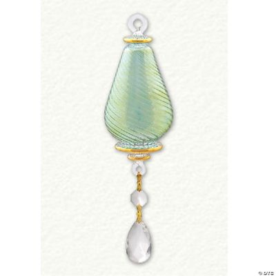 Green Pear Shape with Crystal Hanger Egyptian Glass Christmas Tree