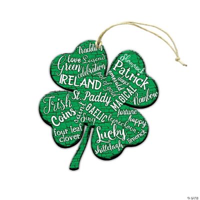 Ireland Clover Wooden Ornament | Oriental Trading