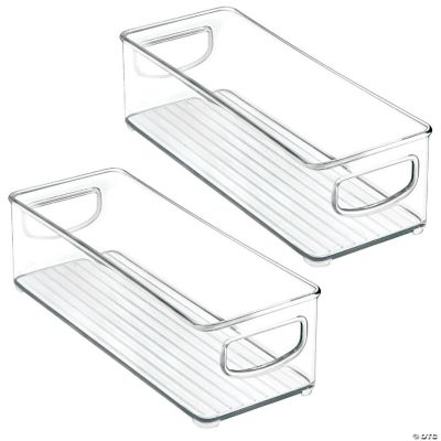 mDesign Small Plastic Office Storage Container Bin with Handles, 2 Pack