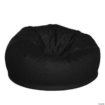 Emma + Oliver Denver Oversized Solid Black Bean Bag Chair for Kids and