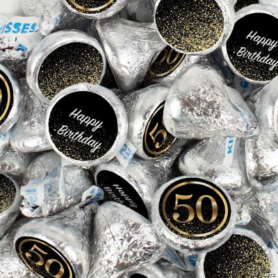 300 Pcs 50th Birthday Candy Chocolate Party Favor Hershey's Kisses Bulk ...
