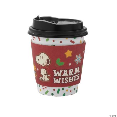 8 oz. Peanuts® Christmas Disposable Paper Coffee Cups with Lids