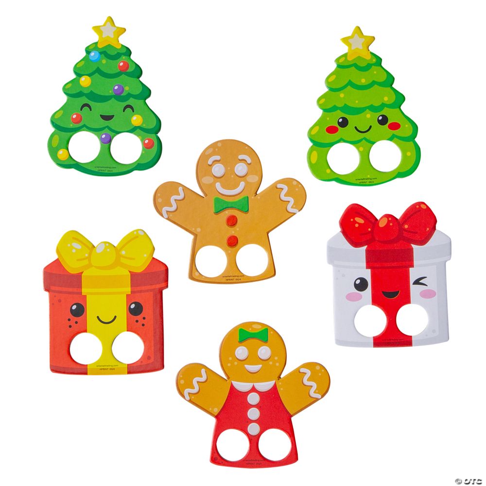 3 1/2" - 4" Bulk 72 Pc. Christmas Characters Cardboard Finger Puppets