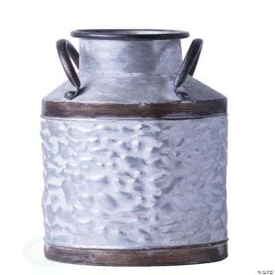 Vintiquewise Rustic Farmhouse Style Galvanized Metal Milk Can