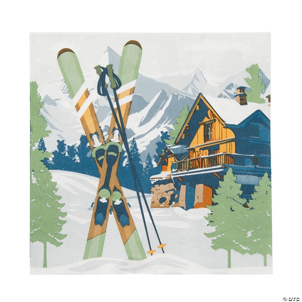6 1/2" Ski Chalet Party Paper Luncheon Napkins - 16 Ct.