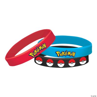 2 1/2" Bright Color Pokémon™ Pokéball Rubber Bracelets 6 Pc