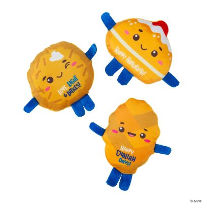 5 1/2" x 3 3/4" Bulk 48 Pc. Hanukkah Food Stuffed Toys Assortment