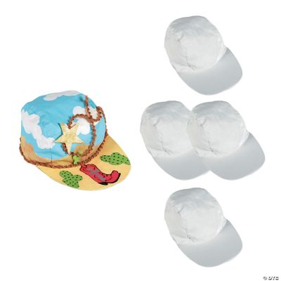 22" DIY Classic White Cotton Baseball Caps 4 Pc. Oriental Trading