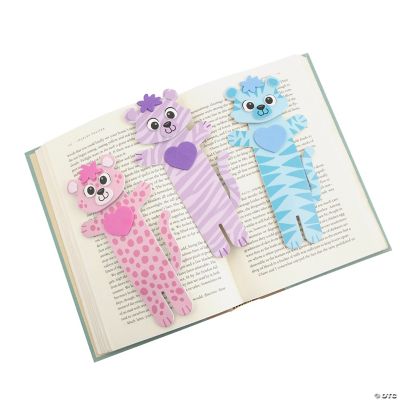 7 1/4" Pastel Animal-Print Bookmarks Foam Craft Kit - Makes 12 ...