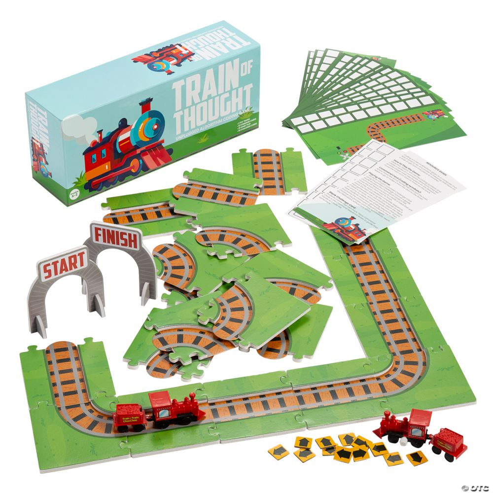 13 1/4" x 3 1/2" STEM Train of Thought Algorithm Coding Game Set - 57 Pc.