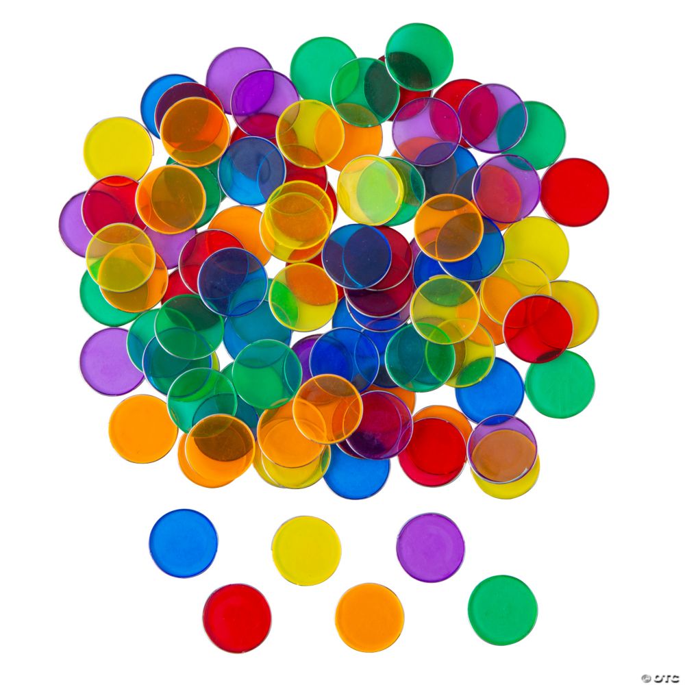 3/4" Magnetic Multicolor Plastic Counting Chips - 100 Pc.