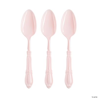 Pink Baroque Disposable Plastic Dinner Spoons - 480 Spoons | Oriental ...