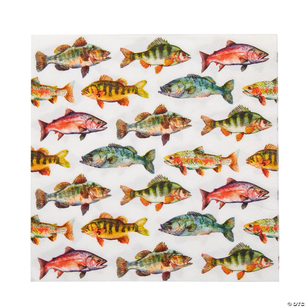 6 1/2" Fishing Party Paper Luncheon Napkins - 16 Ct.