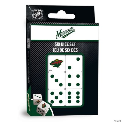 Officially Licensed NHL Minnesota Wild 6 Piece D6 Gaming Dice Set ...