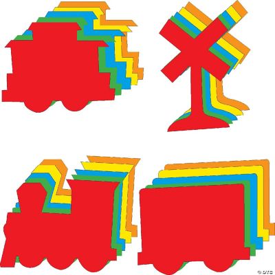 Creative Shapes Etc. - Large Cut-Out Set - Assorted Color Train ...
