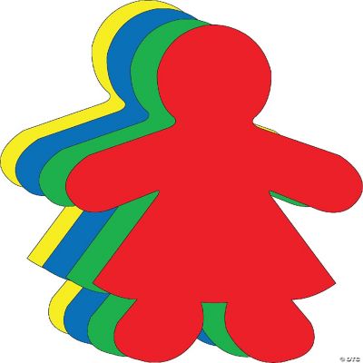 Creative Shapes Etc. - Girl Large Assorted Color Paper Cut-Outs - 5.5 ...