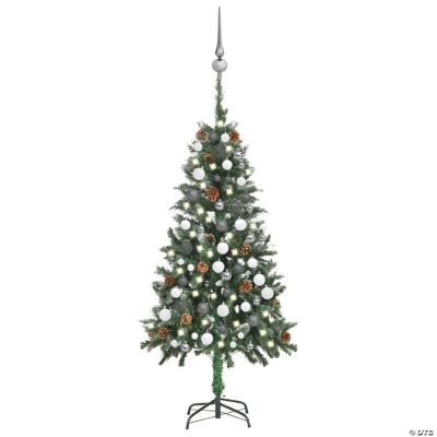 VidaXL 5' Green/White Artificial Christmas Tree with 150pc LED Lights ...