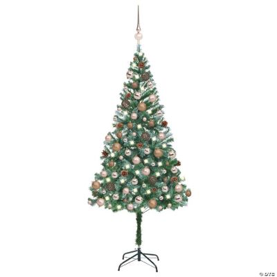 VidaXL 6' Artificial Christmas Tree with LED Lights & 60pc Gold ...