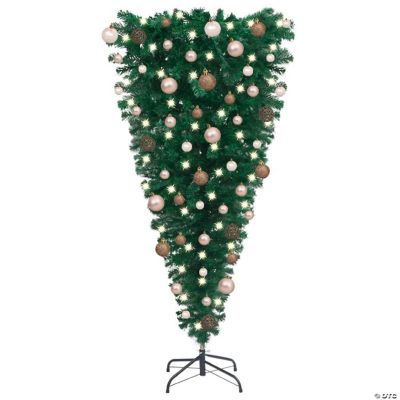 Upside Down Green Artificial Christmas Tree With 600 LEDs