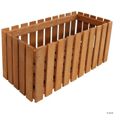 Sunnydaze Outdoor Rectangle Meranti Wood Picket Style Planter Box for