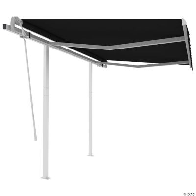 vidaXL Manual Retractable Awning with Posts 118.1