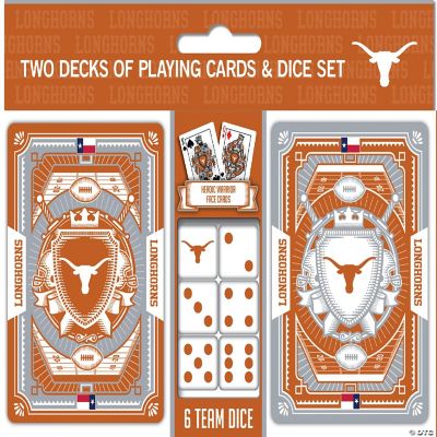 NCAA Texas Longhorns 2Pack Playing cards & Dice set Oriental Trading