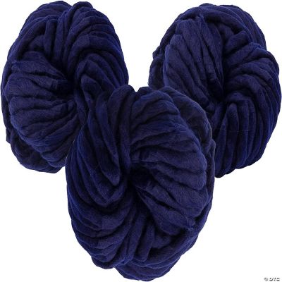 iDIY Chunky Vegan Wool Yarn 3 Pc (37 Yards Each Skein) Navy Blue Warm