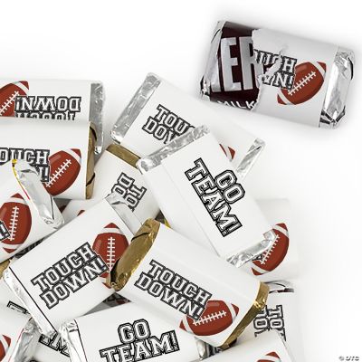 164 Pcs White Football Party Candy Favors Hershey's Miniatures ...