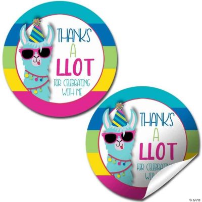 Pool Party Thank You Stickers – 40 Colorful 2-inch Circle Labels For Favors, Envelopes & Bags