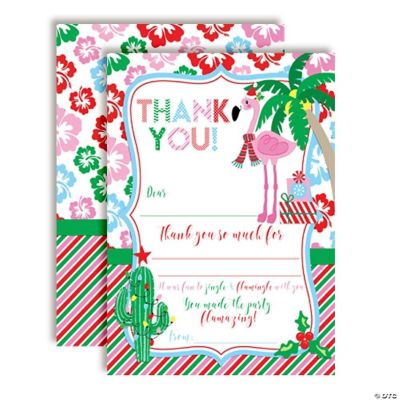 AmandaCreation Christmas Flamingo Thank You Cards 20pc. Oriental Trading